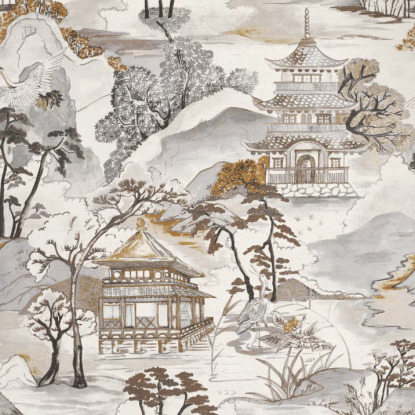 Nara blanc/mordoré Collection Archipel Papier peint Casamance