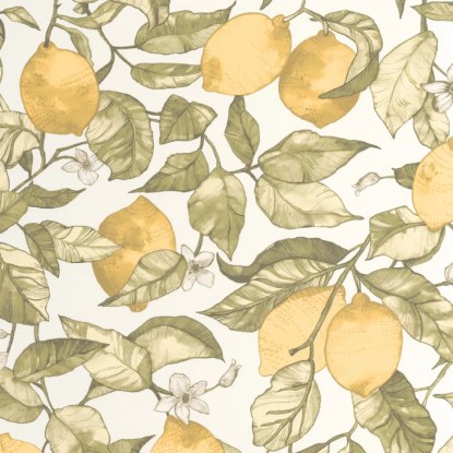 Lemon tree jaune citron / blanc Collection Soliflore Casadeco