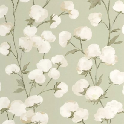 Cotton flower vert mousse Collection Soliflore Casadeco