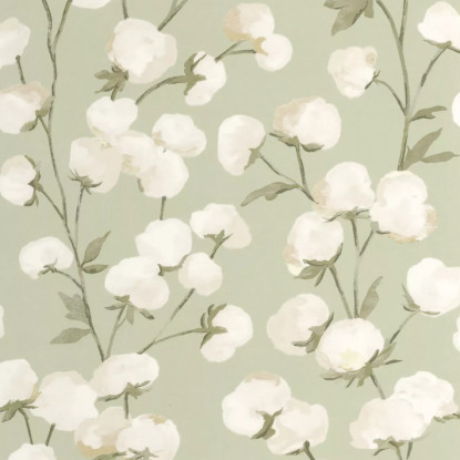 Cotton flower vert mousse Collection Soliflore Casadeco